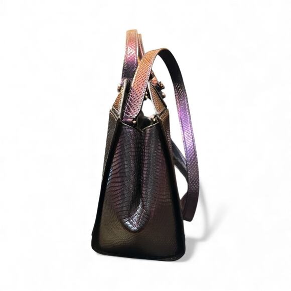 Henri Bendel iridescent petrol satchel handbag - Picture 5 of 10